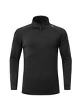 Men's Letter-Print Fleece-Lined Long-Sleeve T-Shirt: Slim-Fit, Warm, Soft, and Breathable