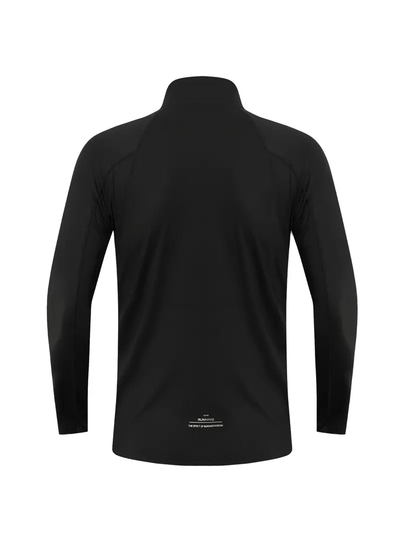 Men's Letter-Print Fleece-Lined Long-Sleeve T-Shirt: Slim-Fit, Warm, Soft, and Breathable